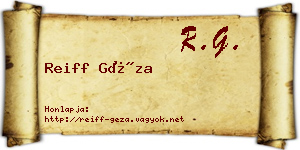 Reiff Géza névjegykártya
